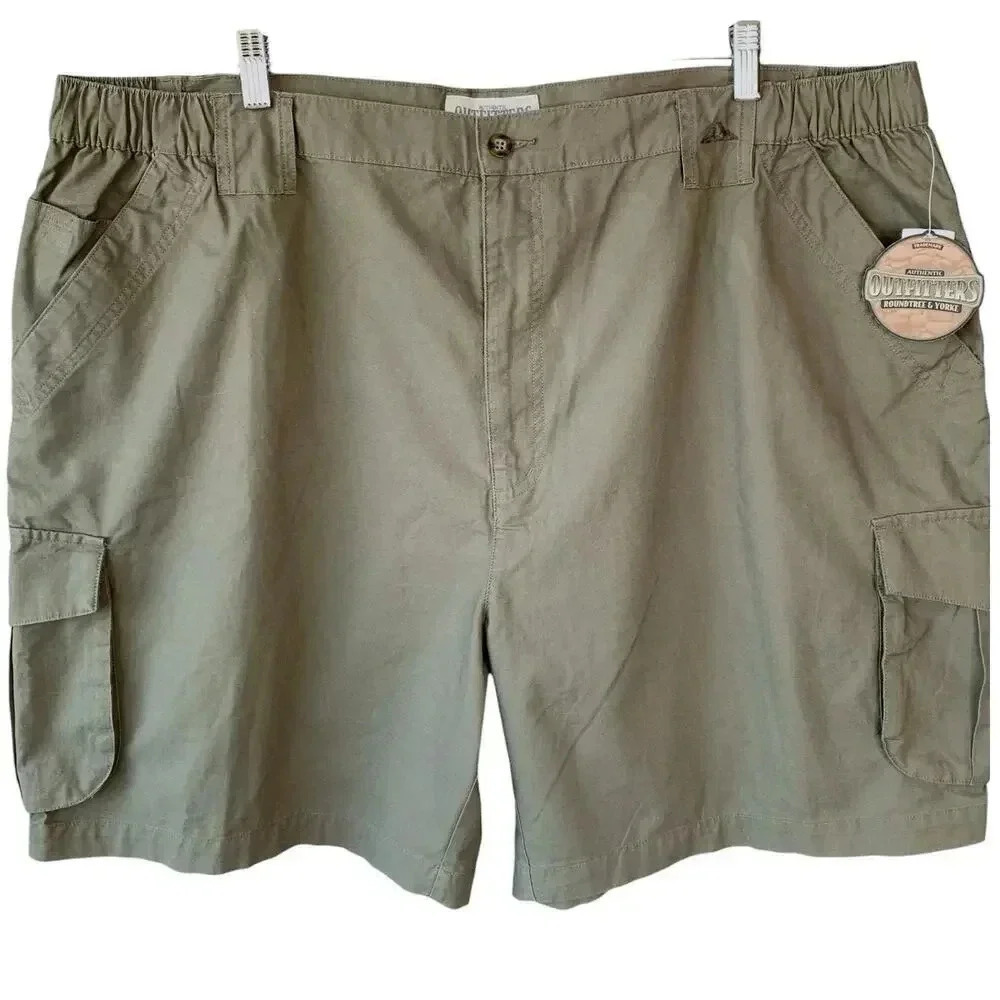 Roundtree & Yorke Authentic Outfitters New Cargo Shorts Men Size 48 Sage Green